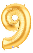 40in Number "9" Foil Balloon - Gold