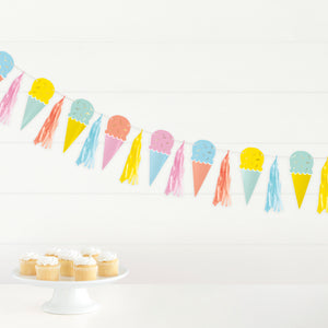 Pastel Ice Cream Party Garland with Tassels