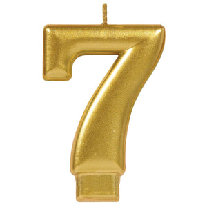 Gold Numeral "7" Candle
