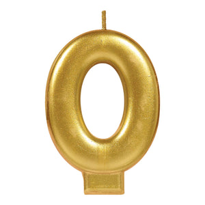 Gold Numeral "0" Candle