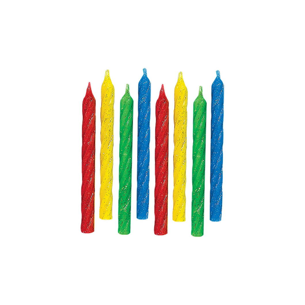 Glitter Spiral Assorted Candles