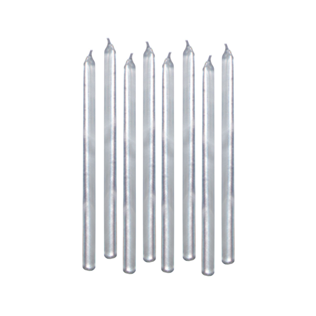 Silver Mini Taper Candles