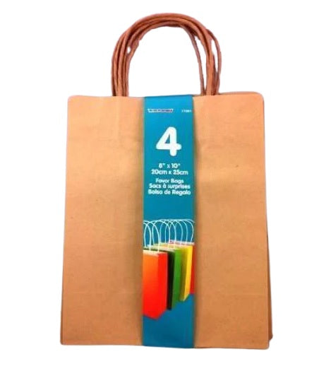 4 ct Kraft Paper Bags