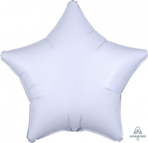 18" White Star Shaped Foil Balloon