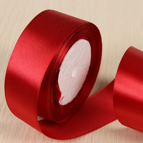Red Satin Ribbon - 25mm x 25yards