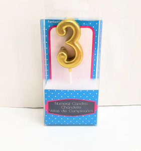 Mini Numeral "3" Candle