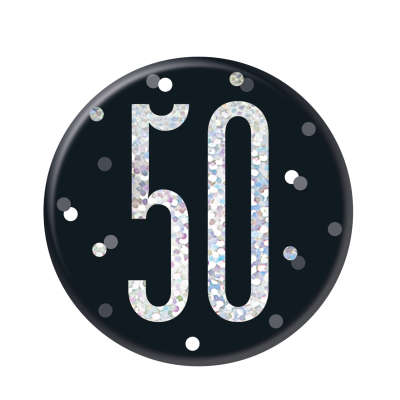 Black & Silver 50th Birthday Badge