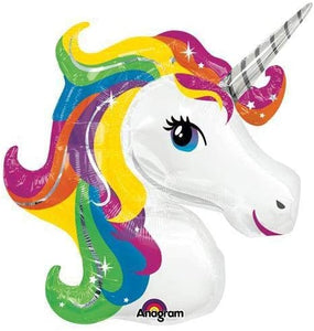 Magical Unicorn Birthday Party Supershape Foil Balloon Packaged