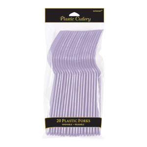 Lavender Plastic Forks