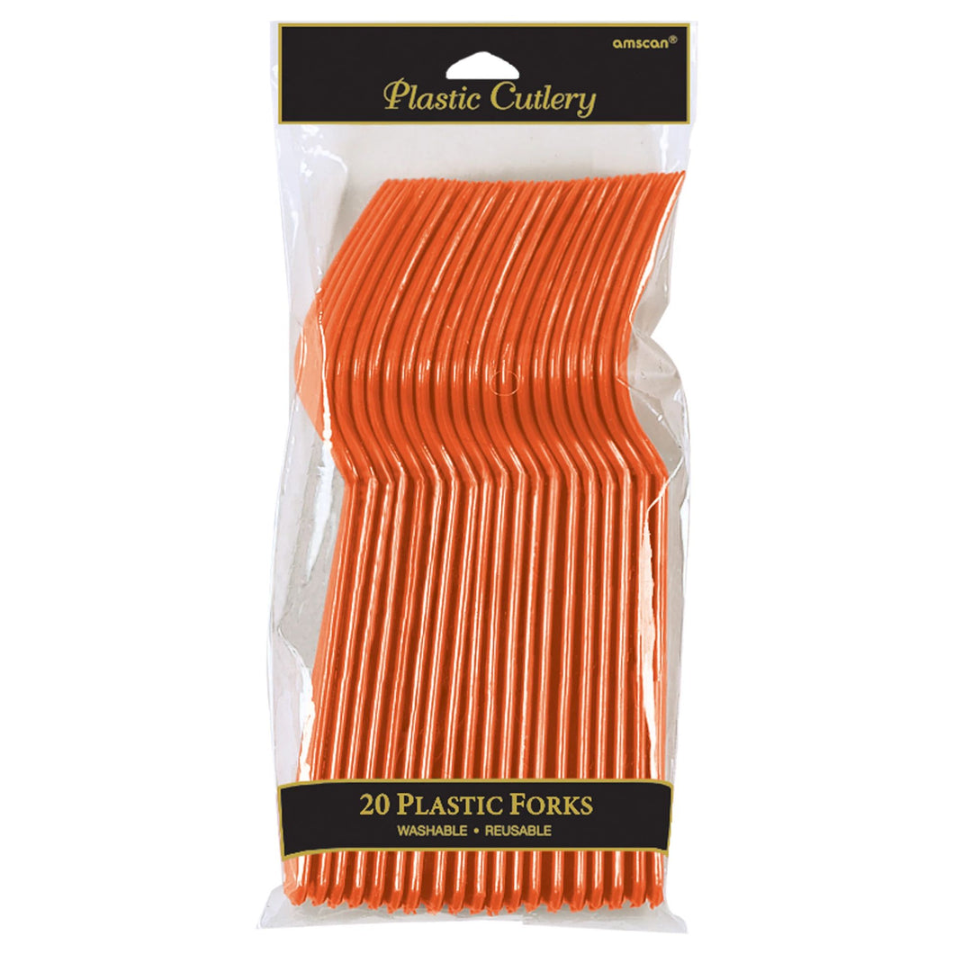 Orange Plastic Forks