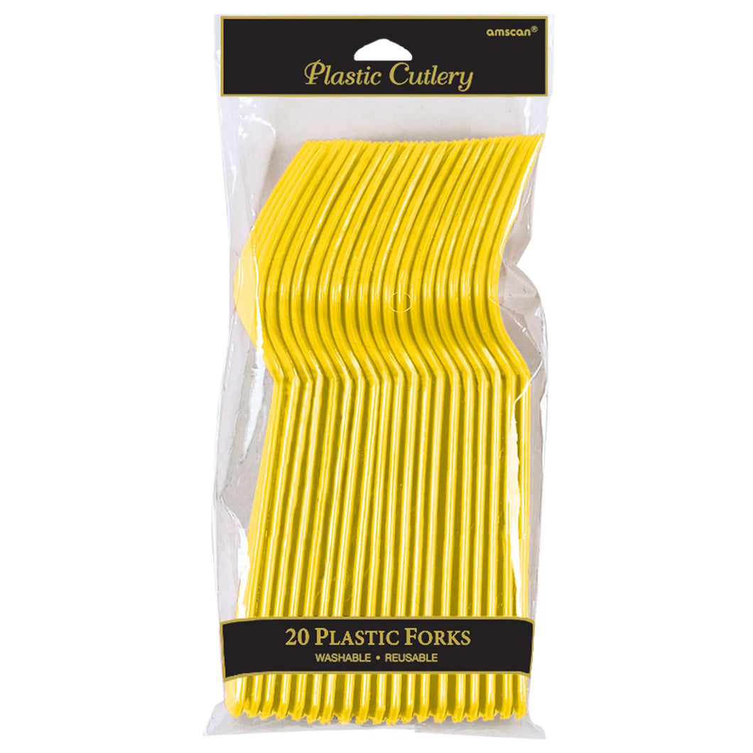 Yellow Plastic Forks