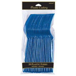 Royal Blue Plastic Forks