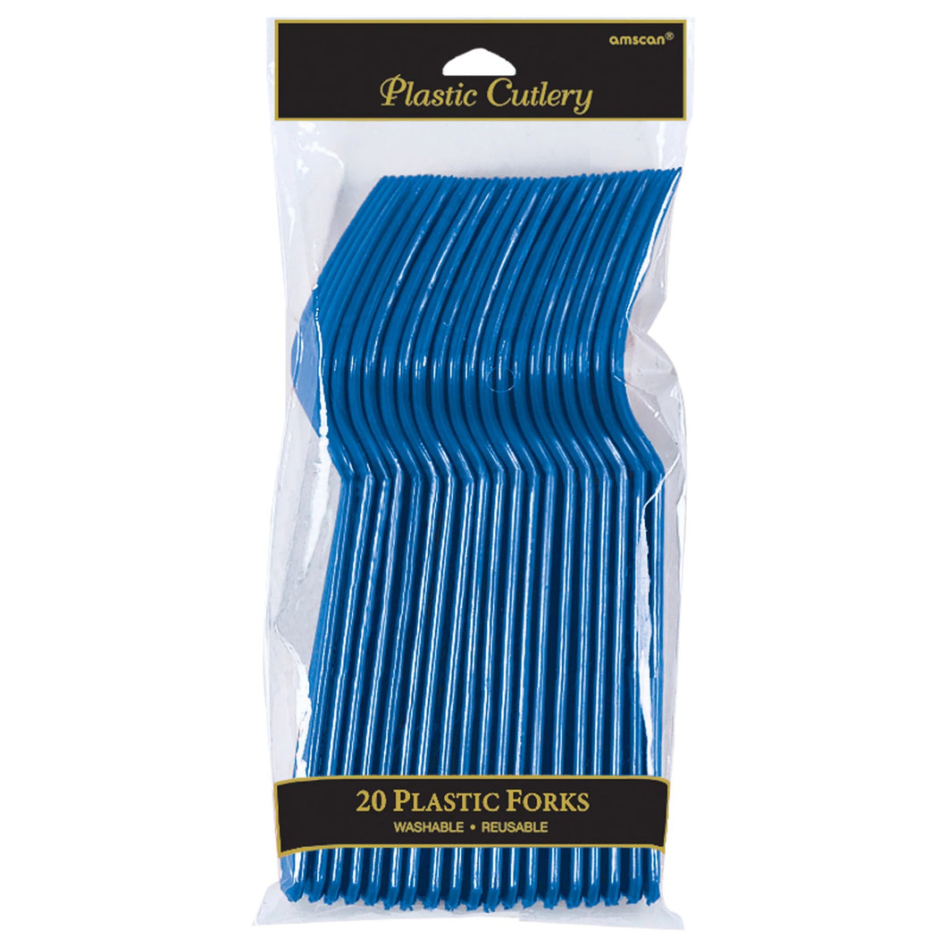 Royal Blue Plastic Forks