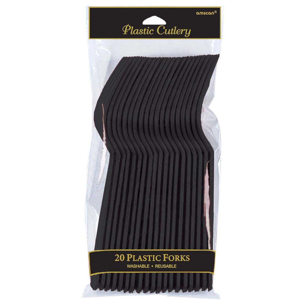 Black Plastic Forks