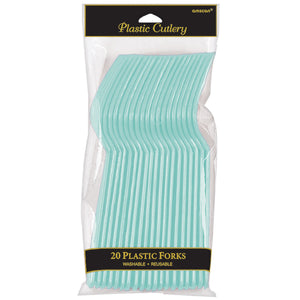 Robin's Egg Blue Plastic Forks