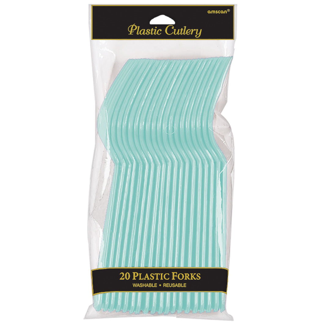 Robin's Egg Blue Plastic Forks