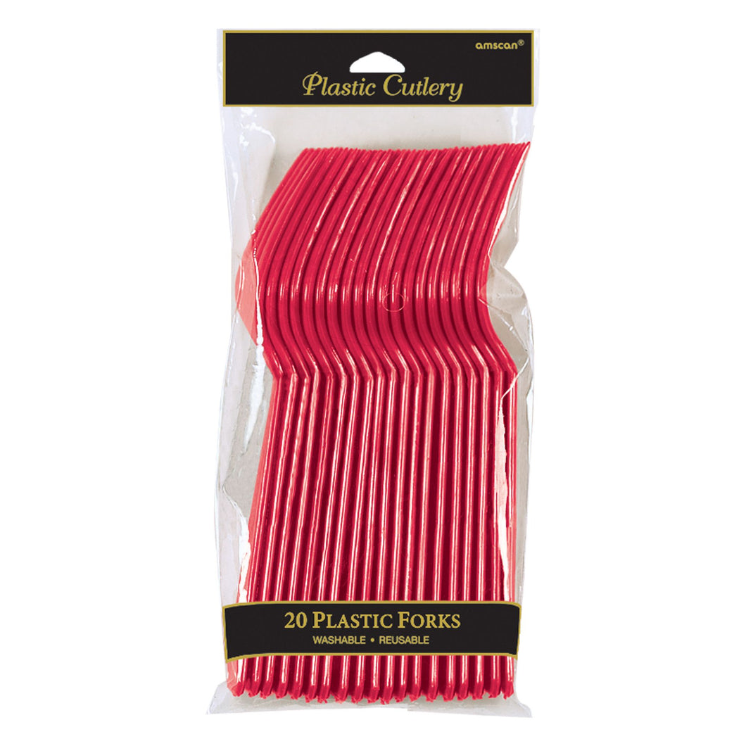 Red Plastic Forks