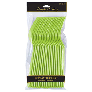 Lime Green Plastic Forks