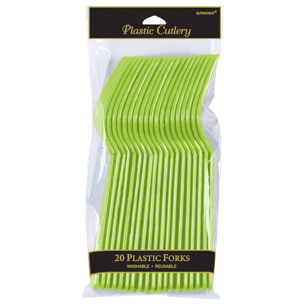 Lime Green Plastic Forks