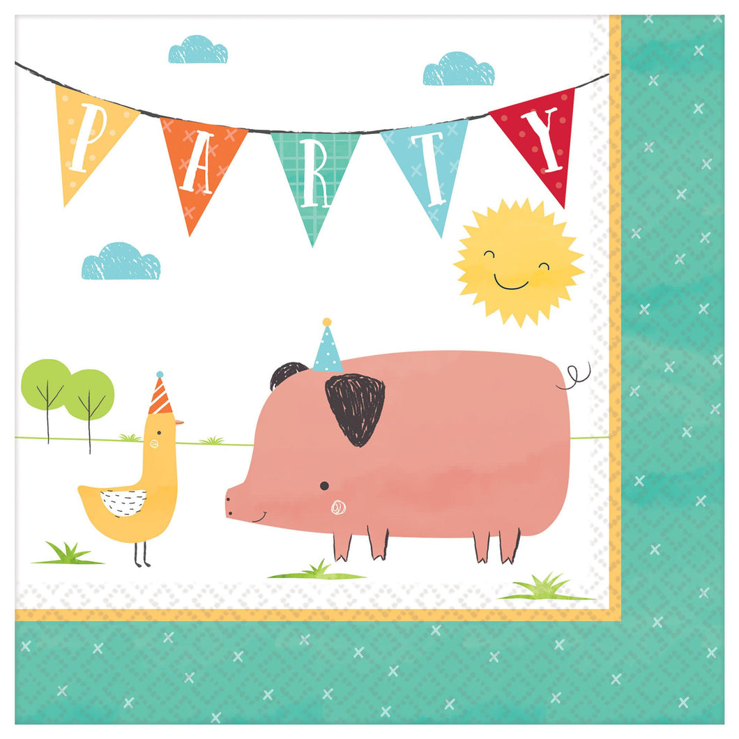 Barnyard Farm Birthday Luncheon Napkins