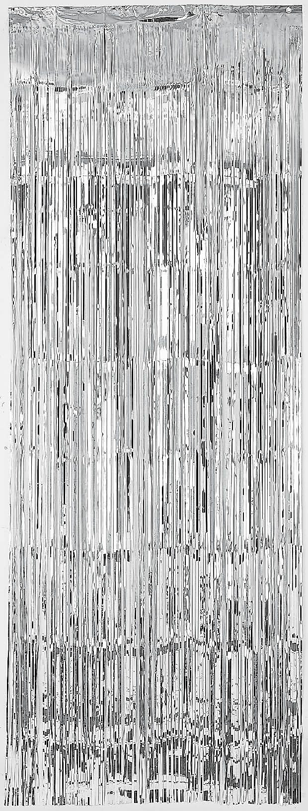 Silver Foil Metallic Fringe Curtain