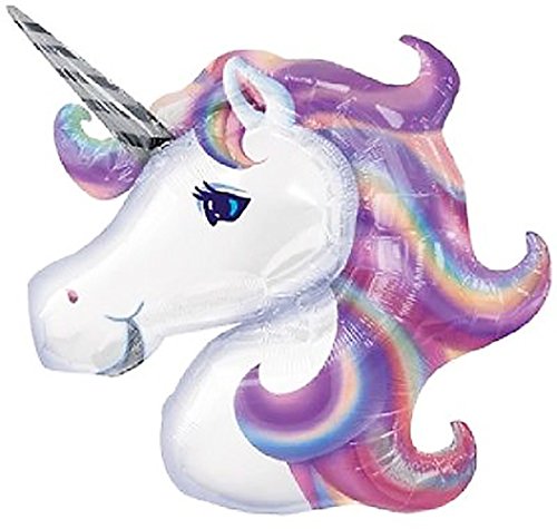 Magical Unicorn Birthday Party Supershape Foil Balloon Packaged