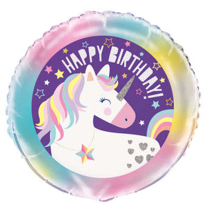 Unicorn Birthday Party Foil Balloon 18" Packaged
