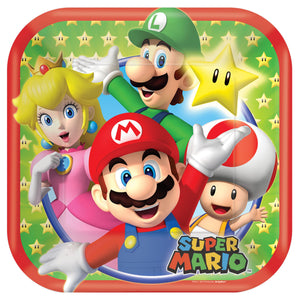 Super Mario Brothers Square 7" Plates