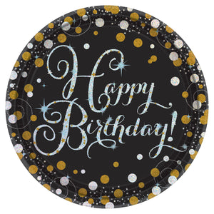 Happy Birthday Round Prismatic 7" Plates
