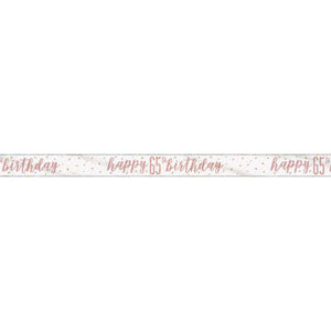 Rose Gold Foil Banner "Happy 65th Birthday"