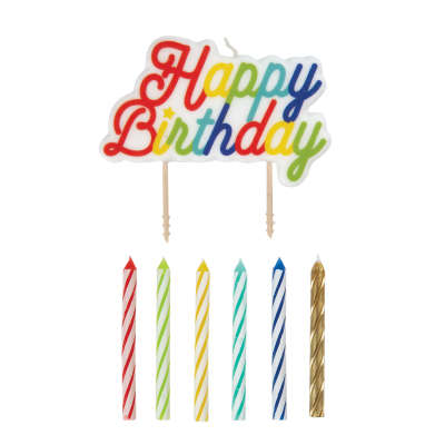 Rainbow Birthday Party Candle Set