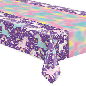 Unicorn Birthday Party Rectangular Plastic Table Cover 54"x84"