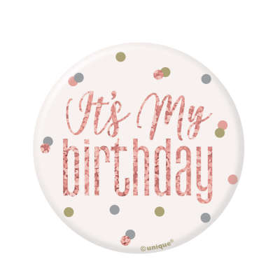 Rose Gold Birthday Badge 