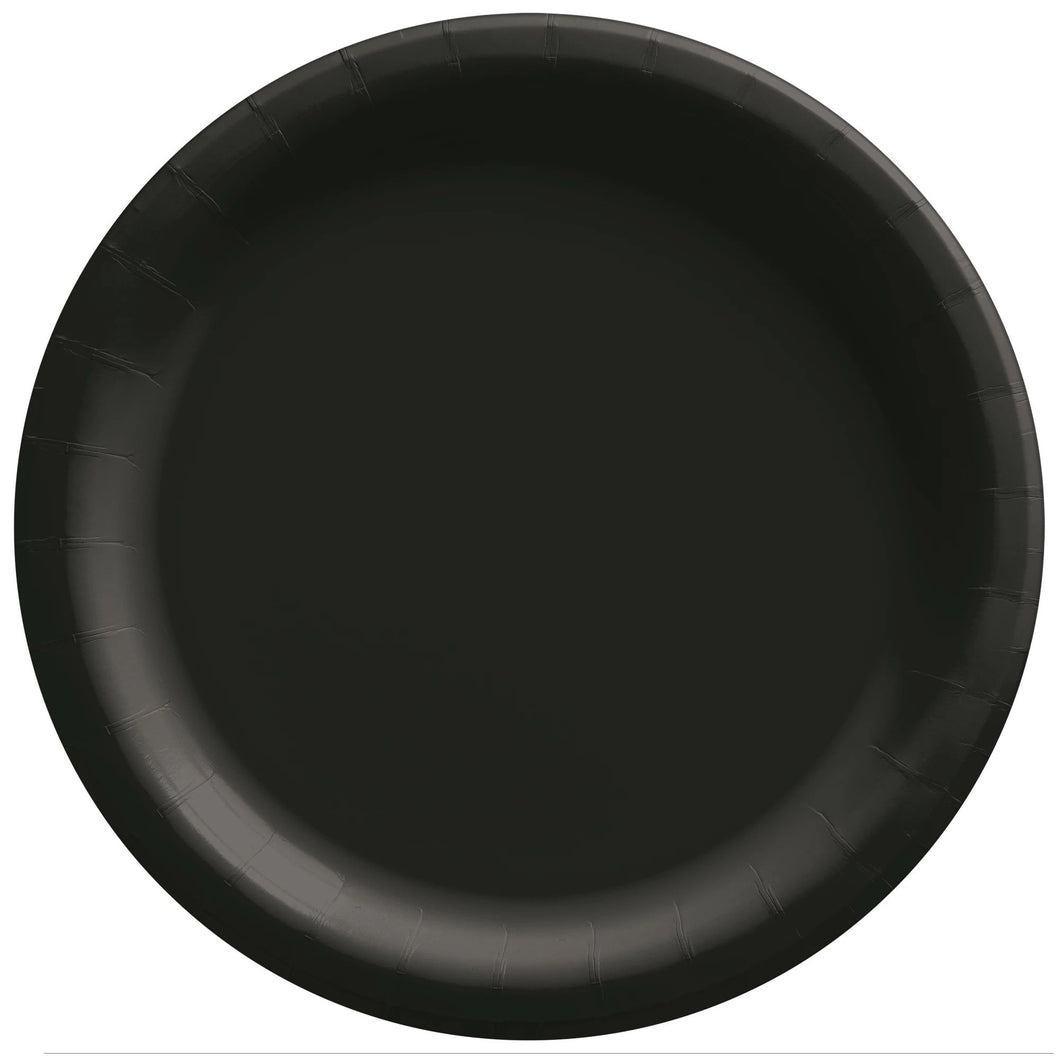 Black Round Dessert Paper Plates