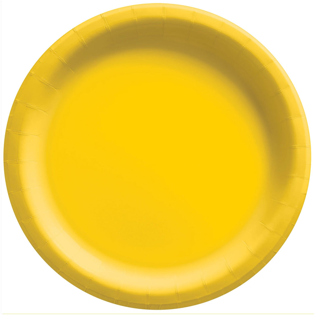Yellow Round Dessert Paper Plates