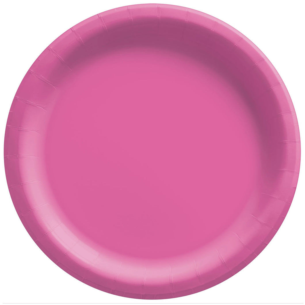 Bright Pink Round Dessert Paper Plates