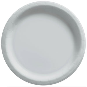 Silver Round Dessert Paper Plates