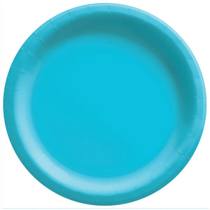 Caribbean Blue Round Dessert Paper Plates