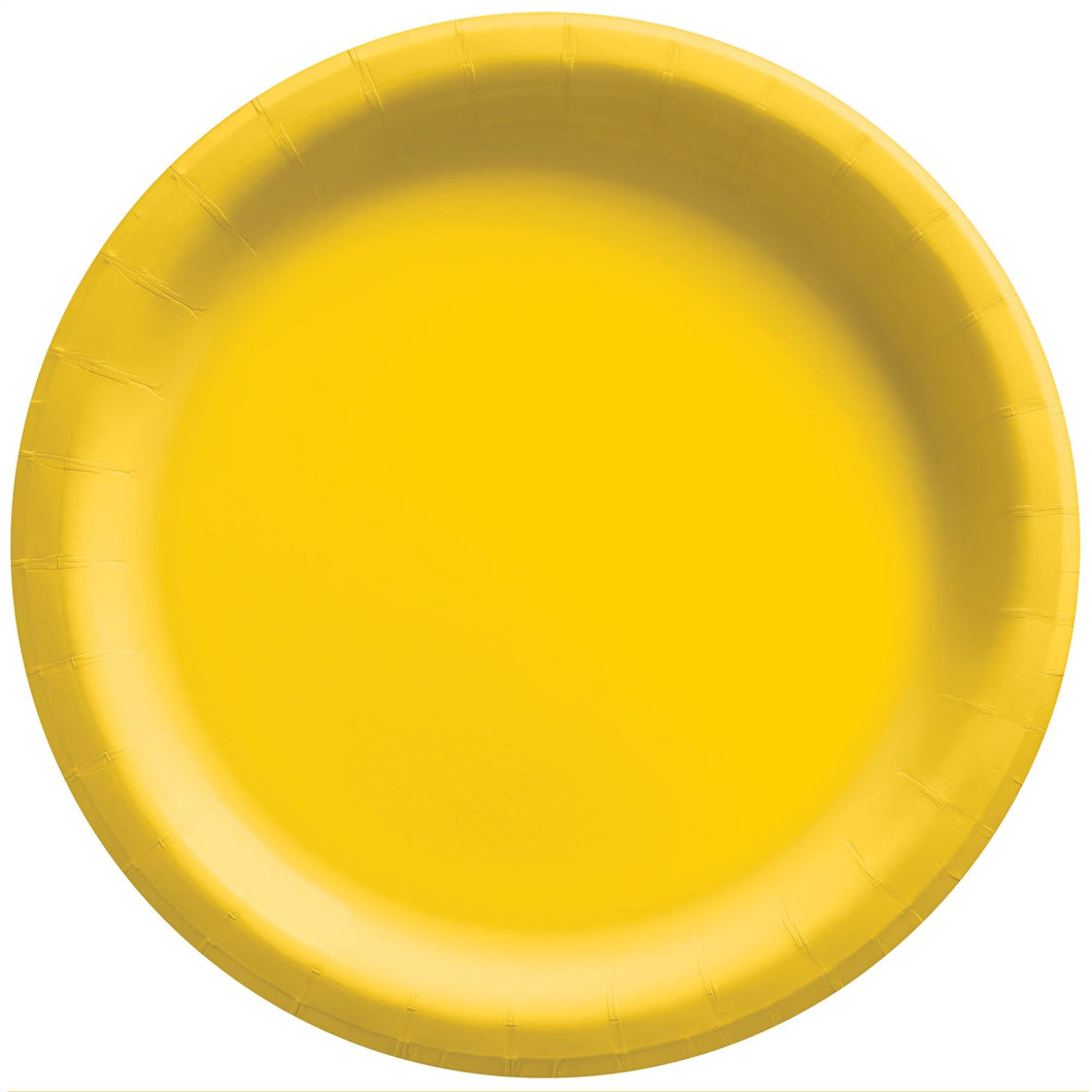 Yellow Round Lunch Paper Plates