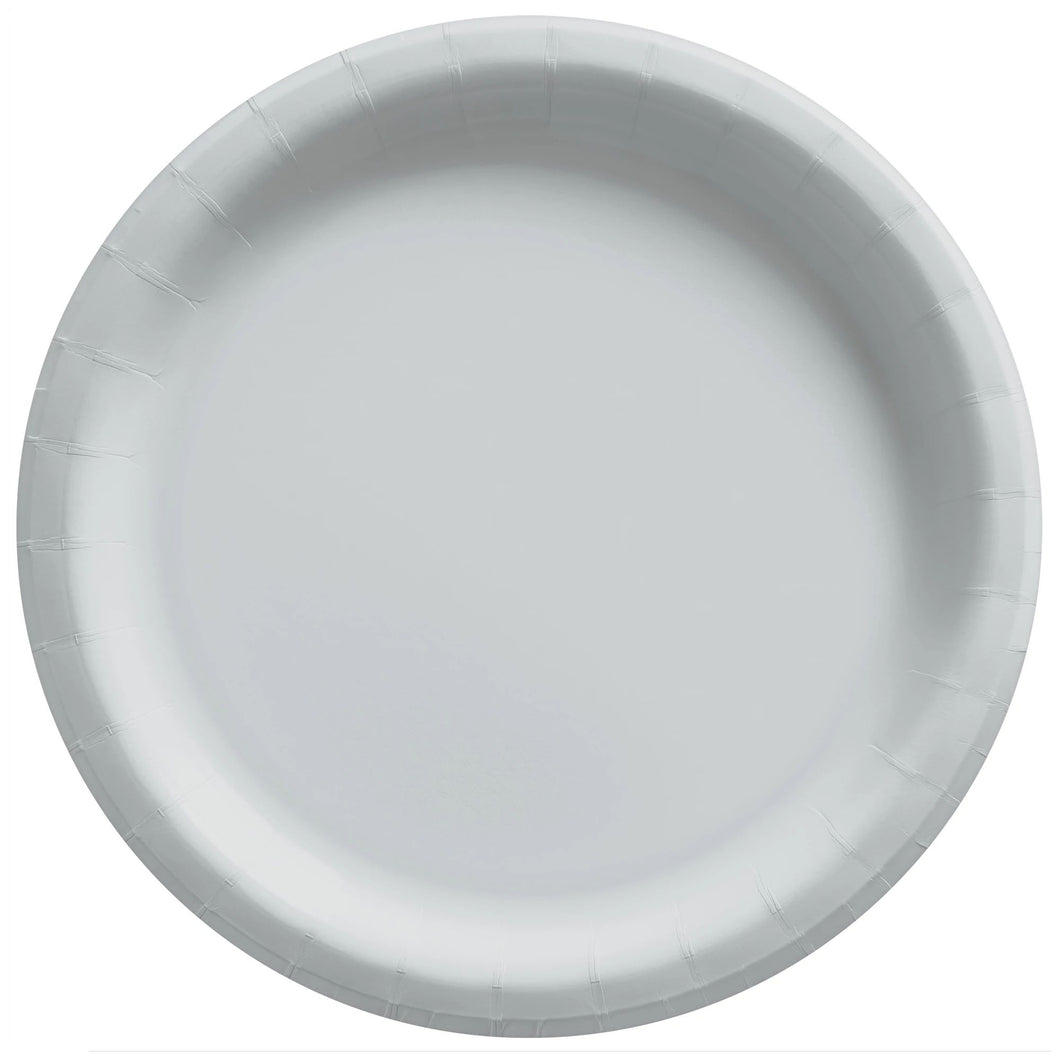 Silver Round Lunch Paper Plates