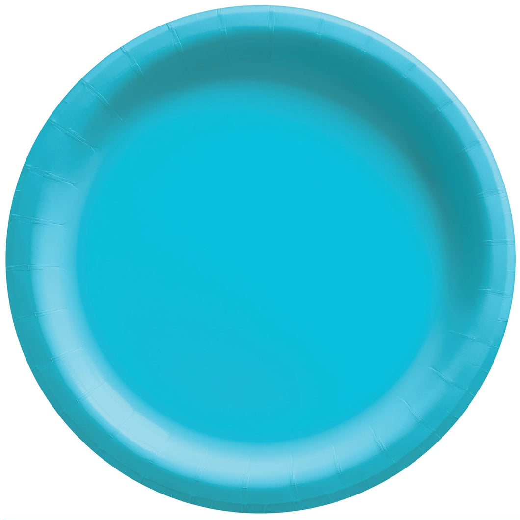 Caribbean Blue Round Lunch Paper Plates