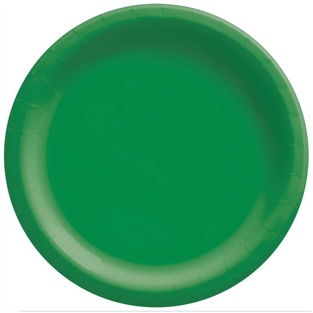 Festive Green Round Lunch Paper Plates