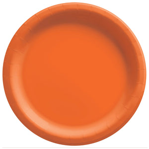 Orange Round Lunch Paper Plates