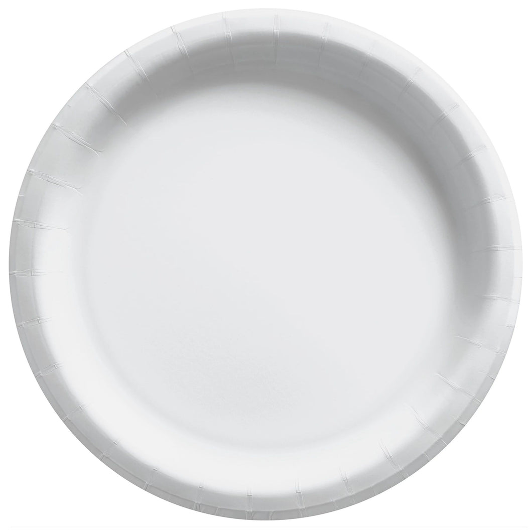 White Round Lunch Paper Plates
