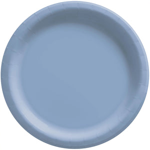 Pastel Blue Round Lunch Paper Plates
