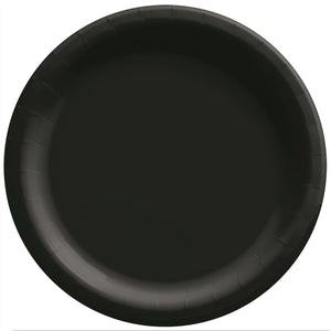 Black Round Lunch Paper Plates