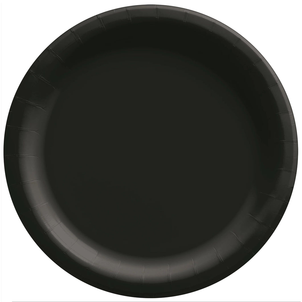 Black Round Lunch Paper Plates