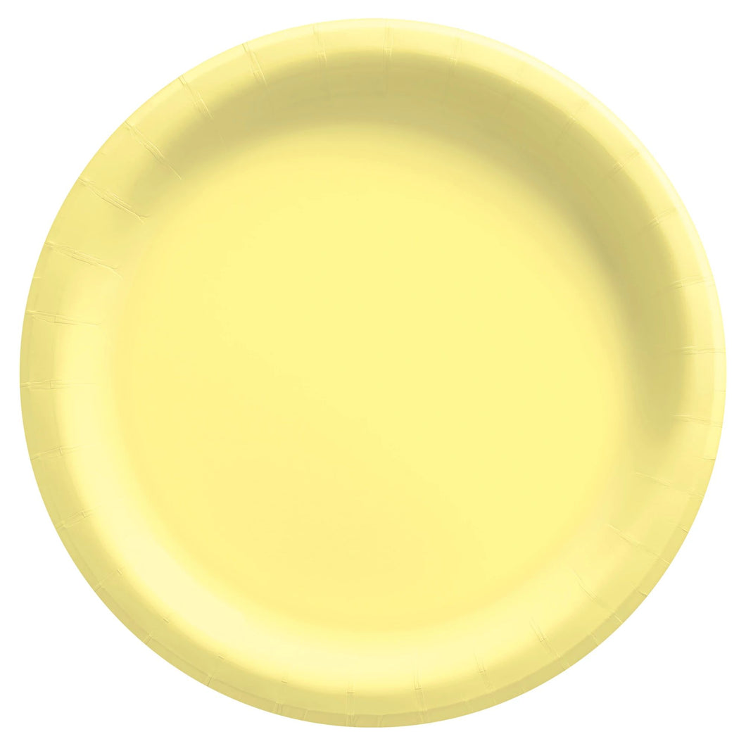 Pastel Yellow Round Lunch Paper Plates