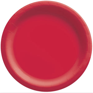 Red Round Lunch Paper Plates