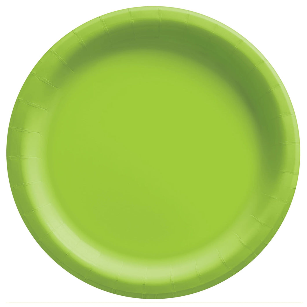 Lime Green Round Lunch Paper Plates